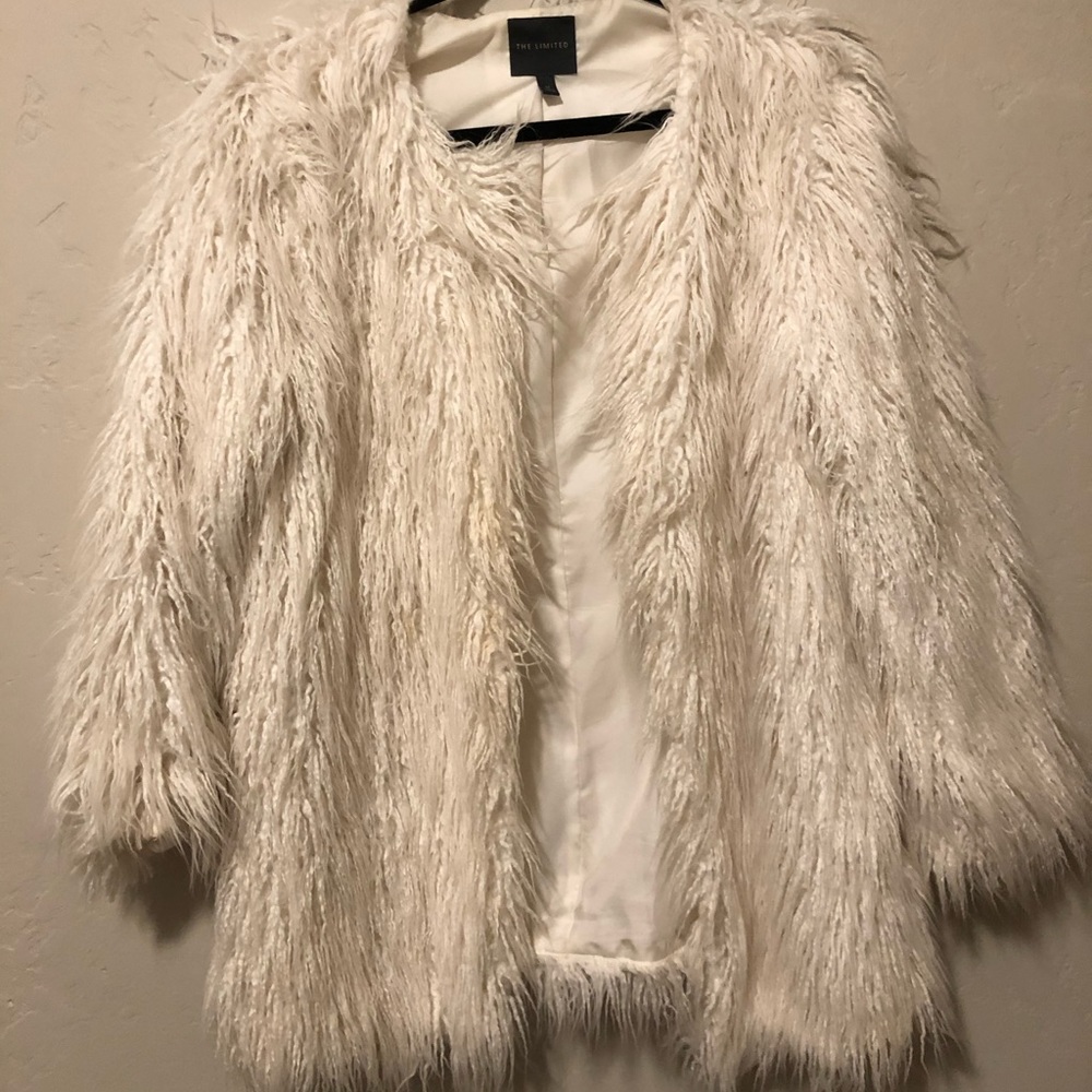 White fur jacket